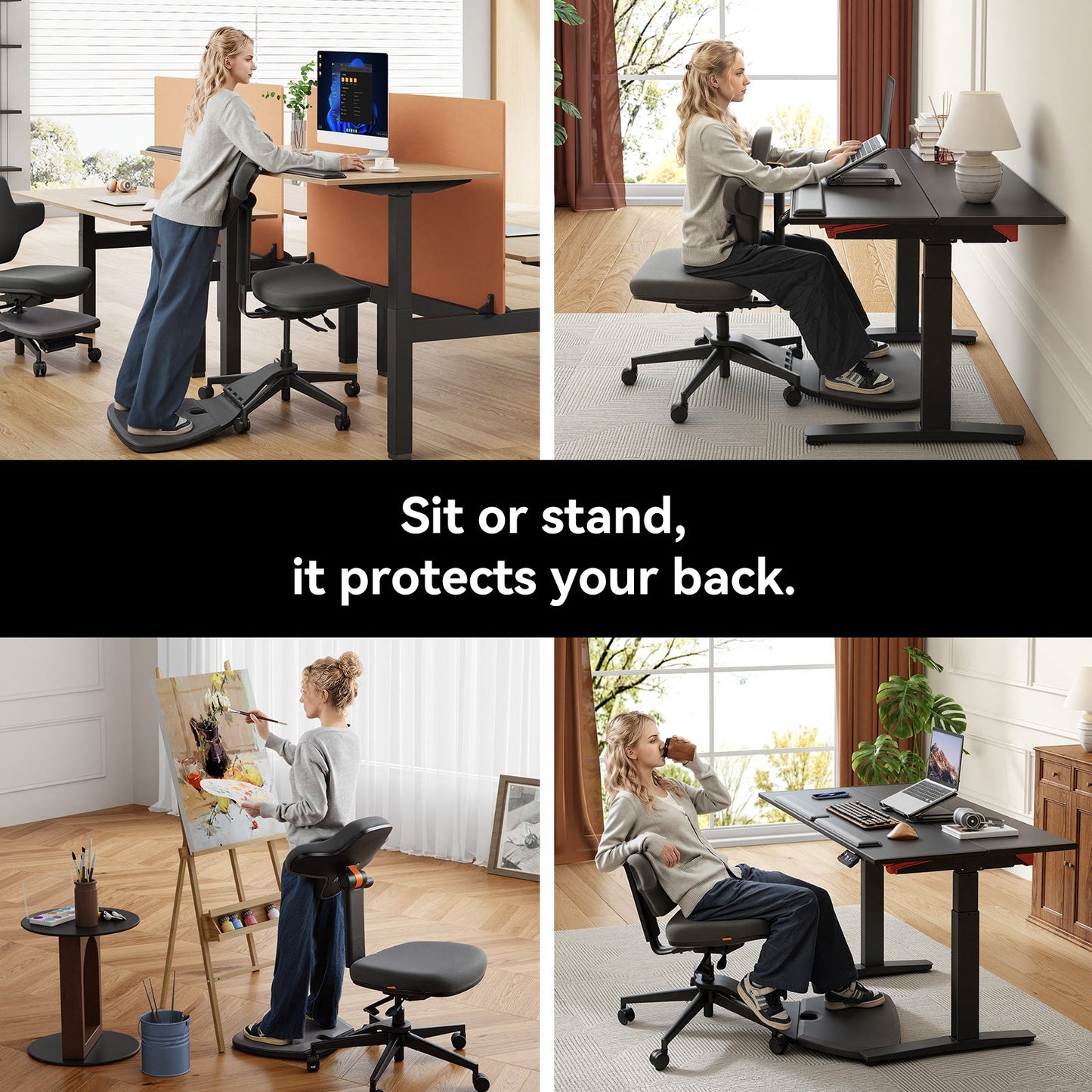 Dynamic Ergonomic Chair with Adjustable Lumbar Support