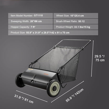 High Capacity Manual Garden Sweeper