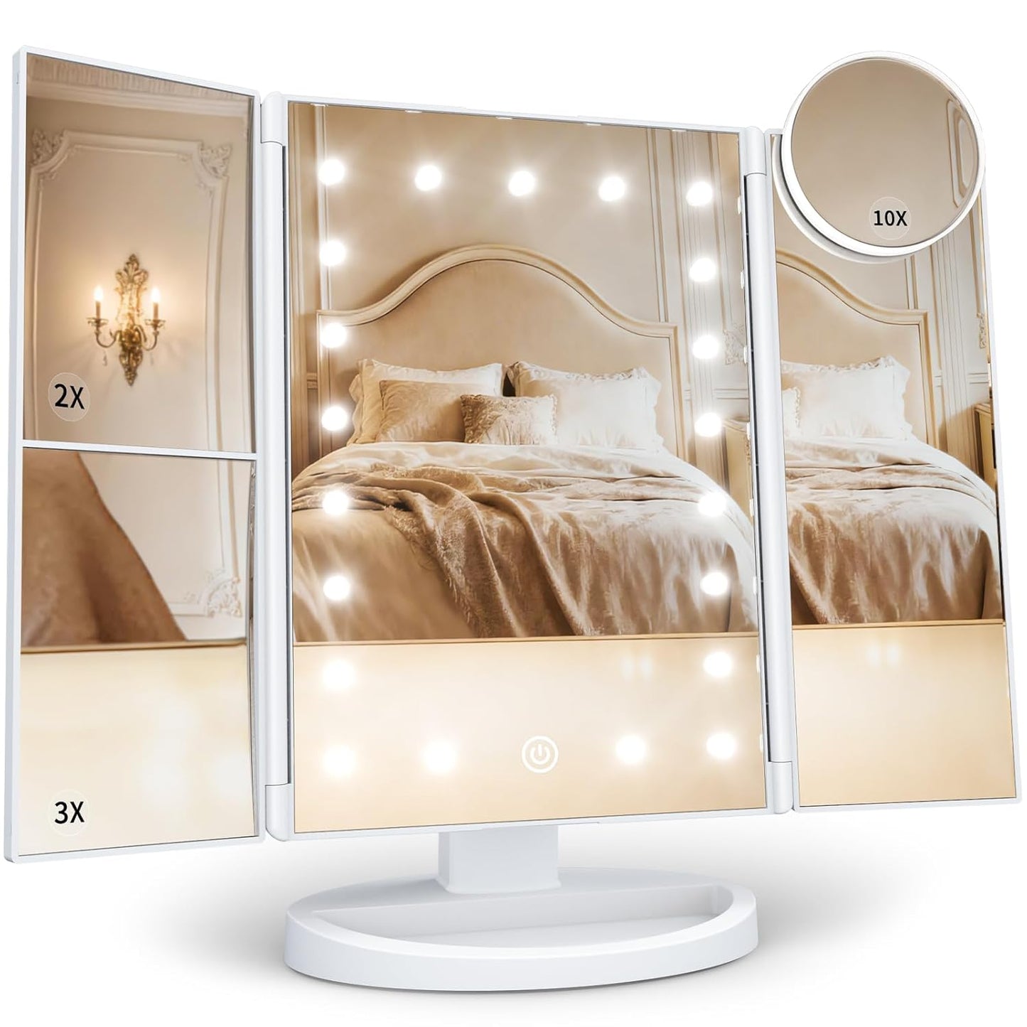 Makeup mirror with LED lights