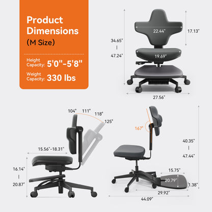 Dynamic Ergonomic Chair with Adjustable Lumbar Support