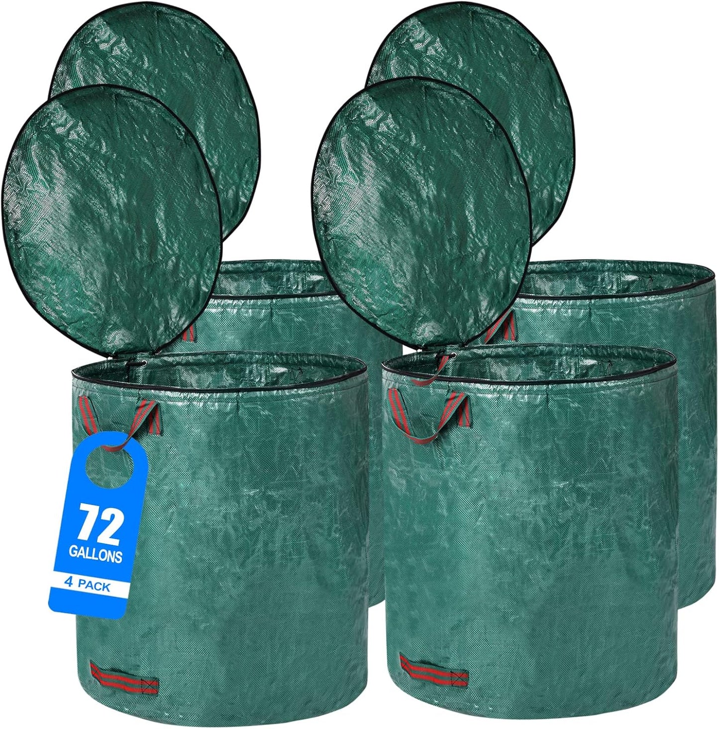 4-Pack of 72-Gallon Reusable Trash Bags with Lids