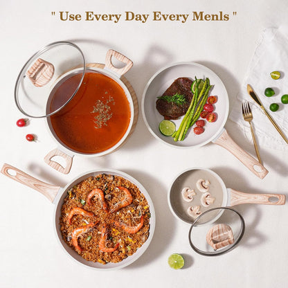 EleganceChef Pro-Set: 5 Pans + 4 Protectors