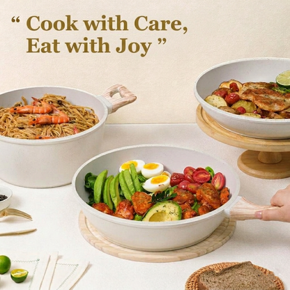 EleganceChef Pro-Set: 5 Pans + 4 Protectors