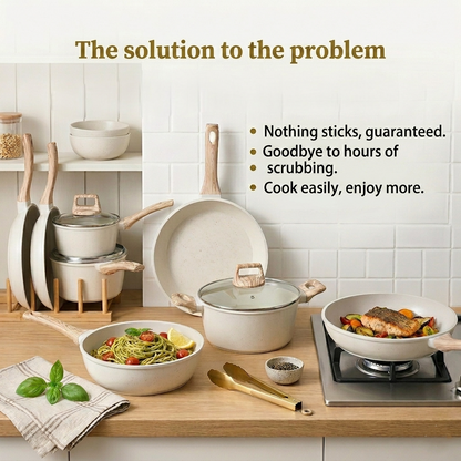 EleganceChef Pro-Set: 5 Pans + 4 Protectors
